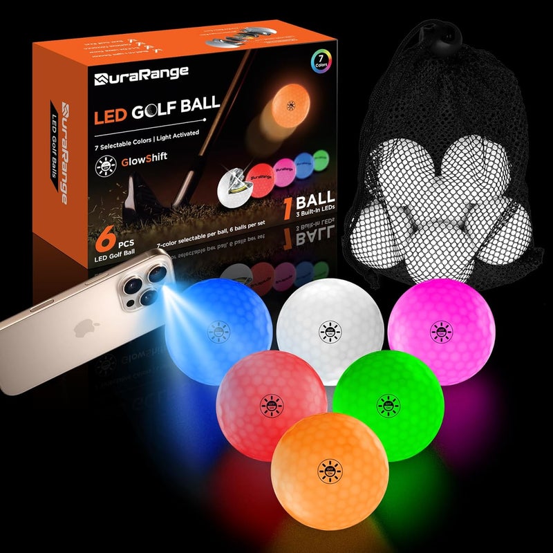 DURARANGE Glow in The Dark Golf Balls - Ultra Bright LED Golf Balls for Night Golf - Novelty Night Golf Gift for Men and Women | Backyard Practice Putting Green - Image 1